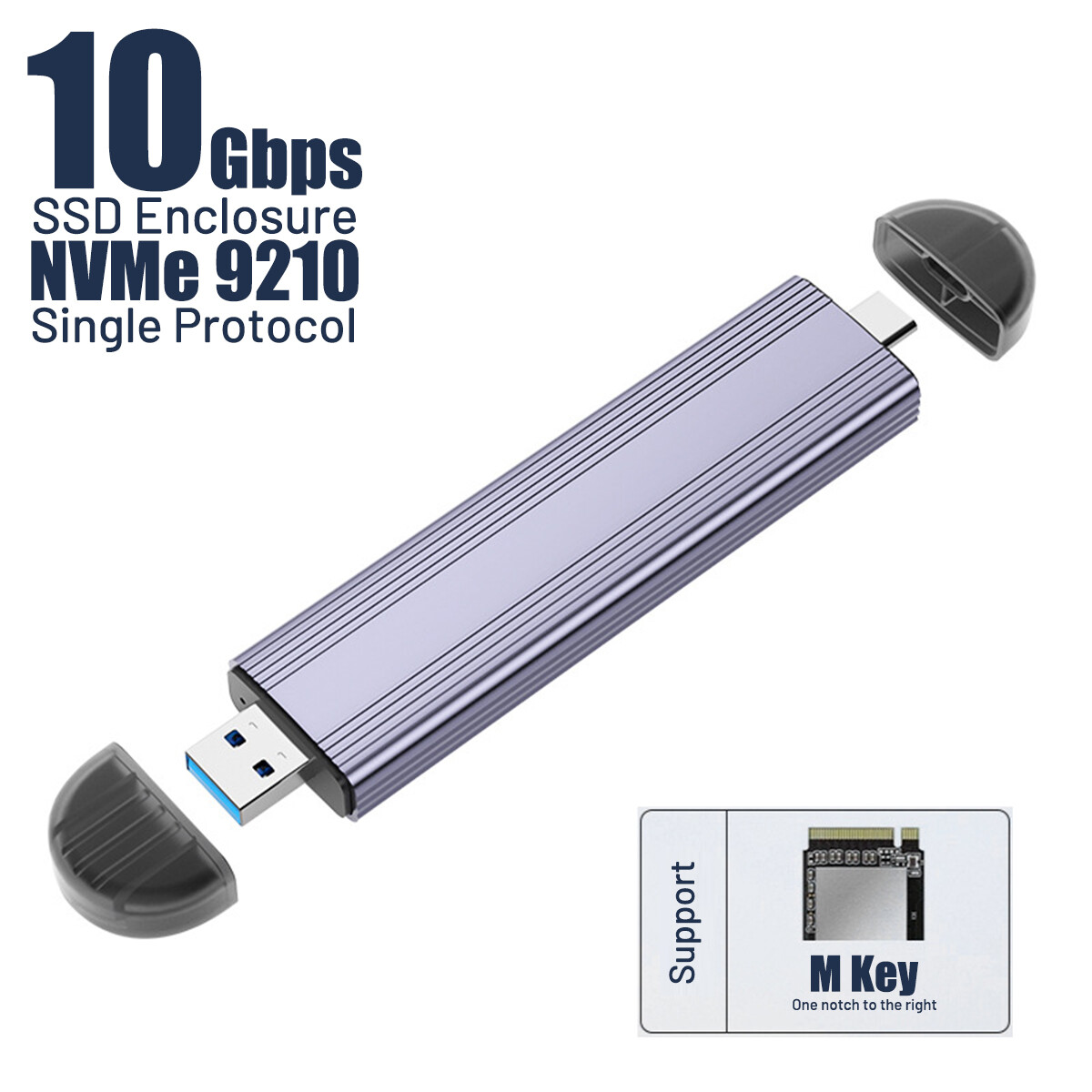 M.2 NVMe SSD To USB 3.1 Type C Drive External Enclosure Case Adapter 10 Gbps