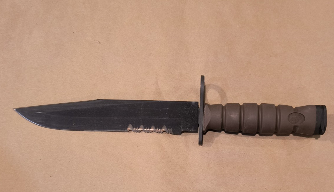 Vintage OKC3S Knife USMC Marine Corps Bayonet Ontario Knife Co & MOLLE Sheath