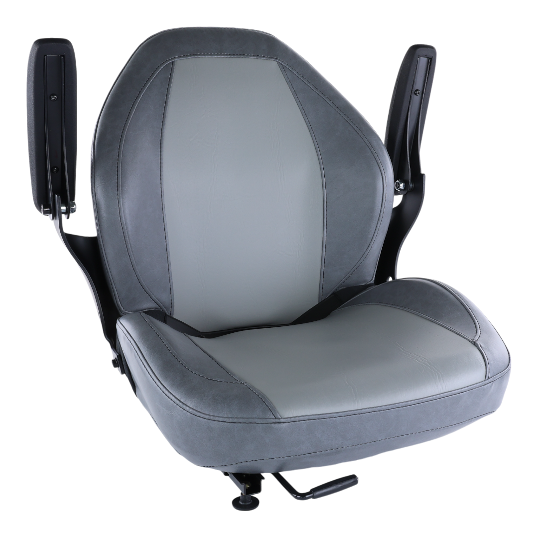 Gray High Back Lawn Mower Seat Armrests Bobcat Dixie Snapper Toro Exmark Bad Boy