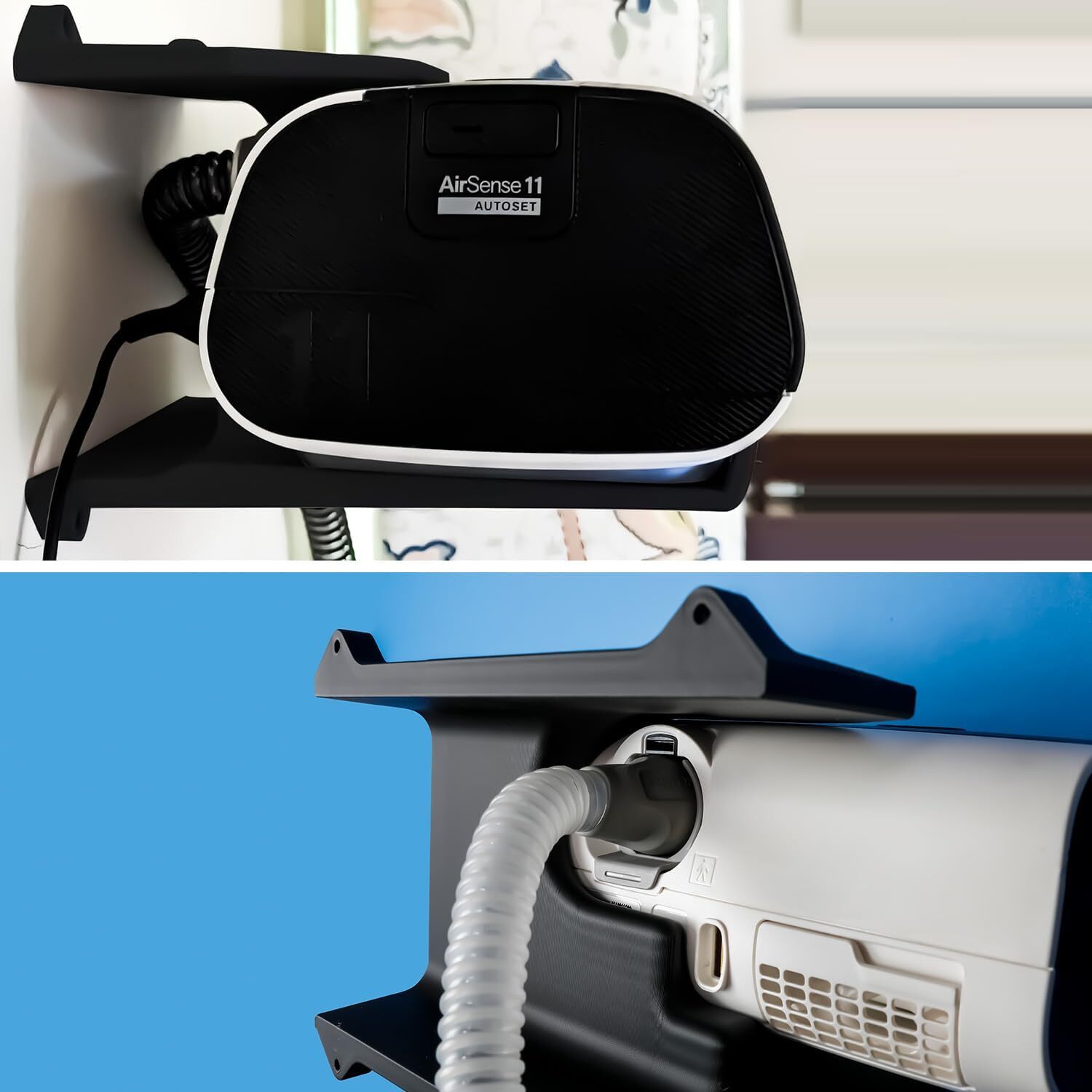 Cpap Wall Mount Shelf for AirSense11 with Cpap Hose Hanger&Mask Hook,Save Space
