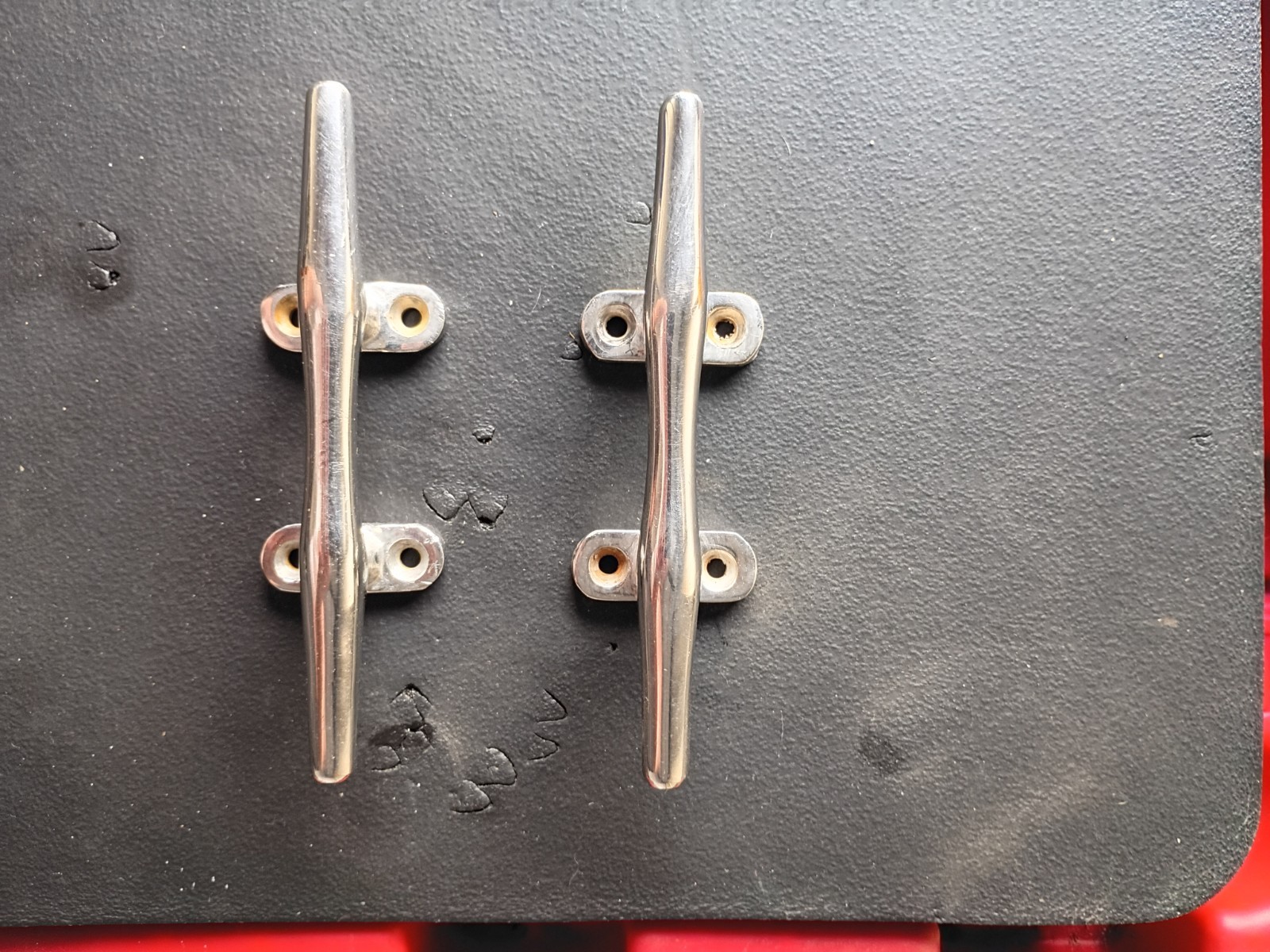 Vintage stainless steel Boat Cleats Set of 2