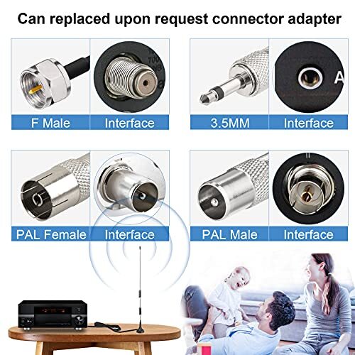 FM Radio Antenna Magnetic Base Radio Bluetooth Stereo Audio Video Receiver