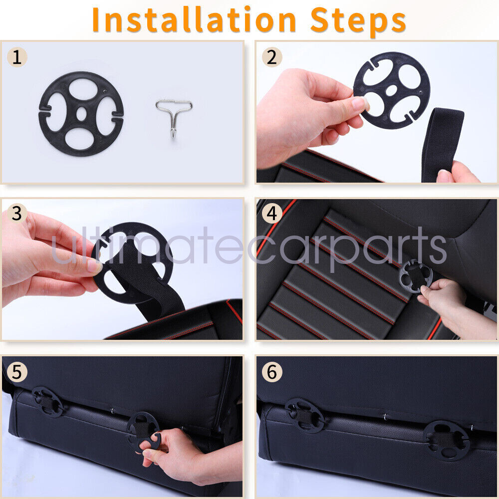 Leather Seat Covers Full Set 5-Sits Front & Rear Cushion Accessories For Honda