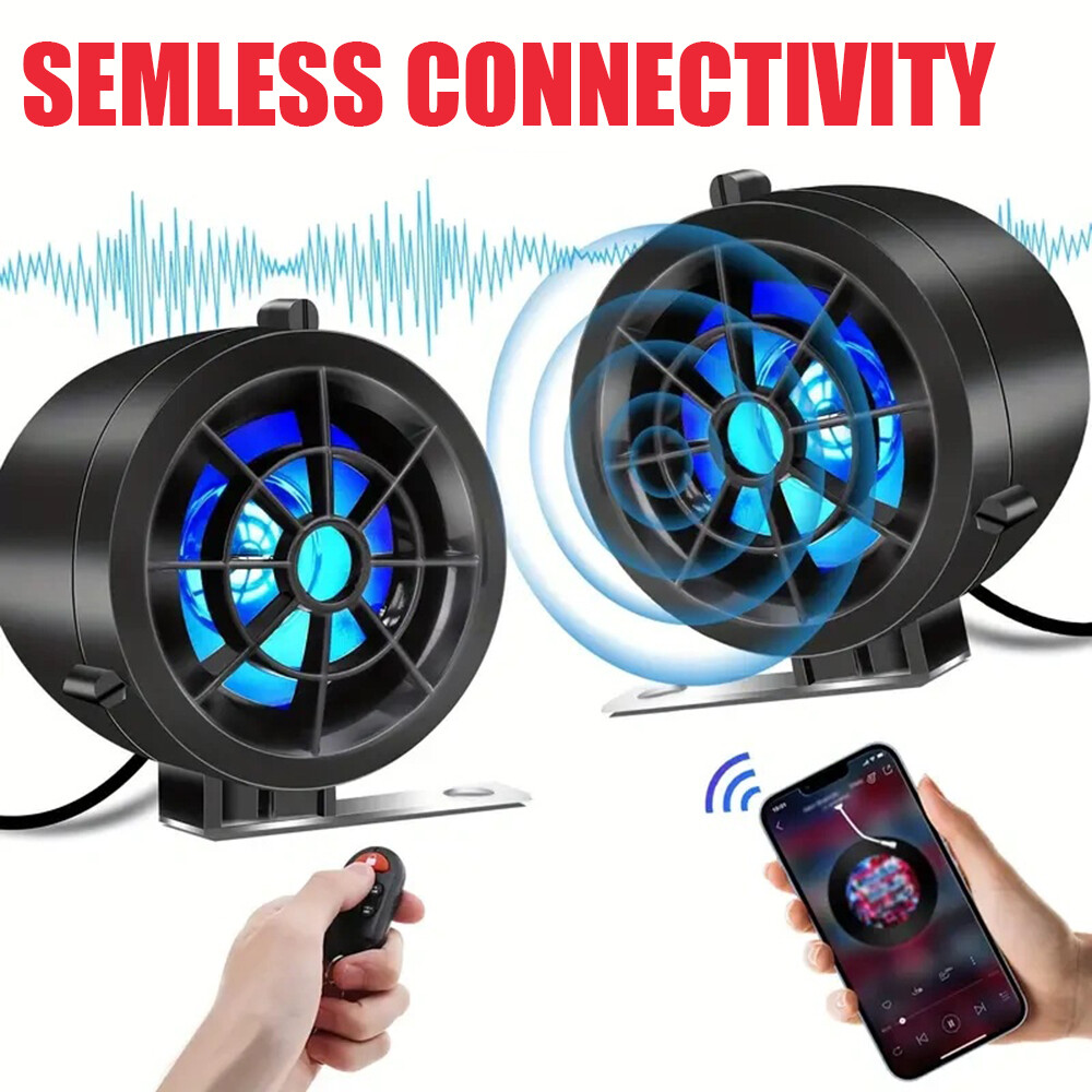 Waterproof Bluetooth Speaker Motorcycle ATV Speakers Stereo Audio Radio System