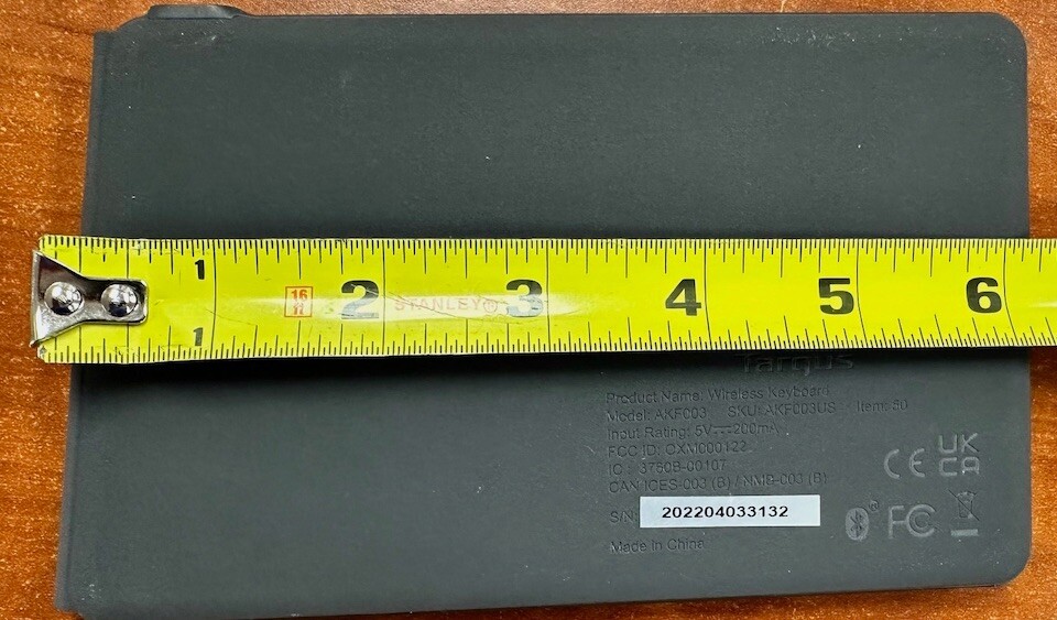 Targus Wireless Folding Keyboard Bluetooth Antimicrobial Protection AKF003US