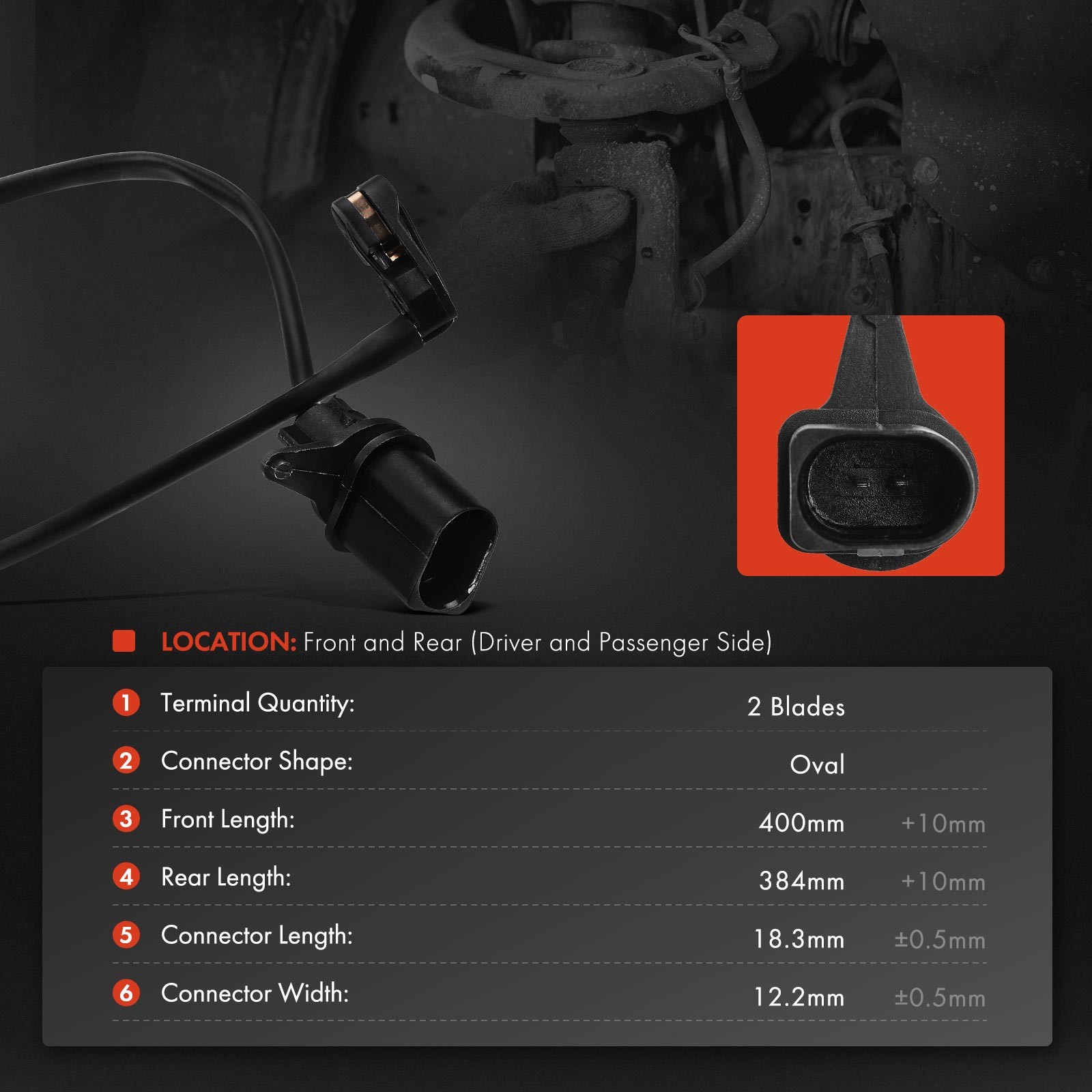 4pcs Brake Pad Wear Sensor for Audi A4 2018-2020 Q7 2017-2020 Q8 Front and Rear