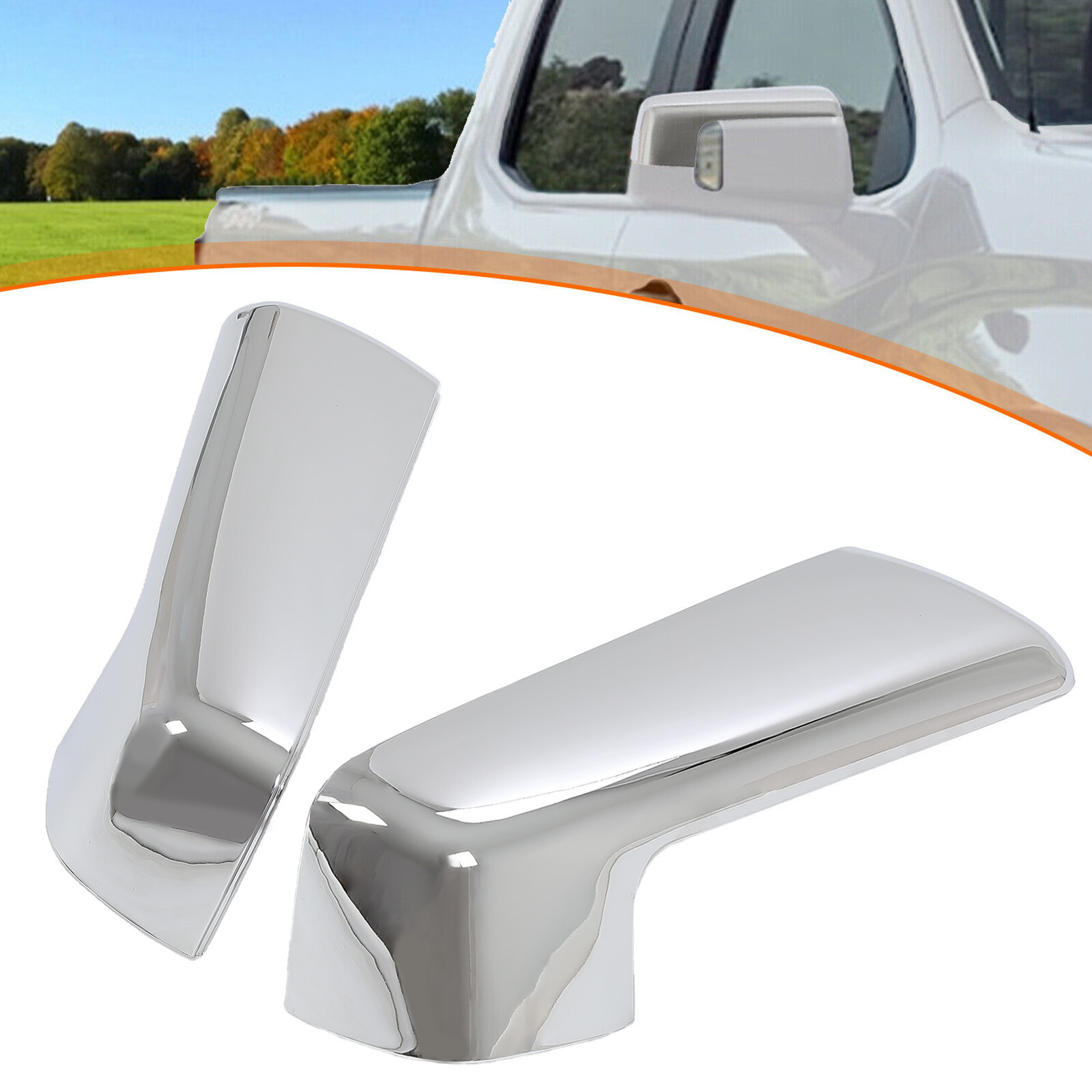 For Chevy Silverado / GMC Sierra 1500 2019-2024 Chrome Top Half Mirror Covers