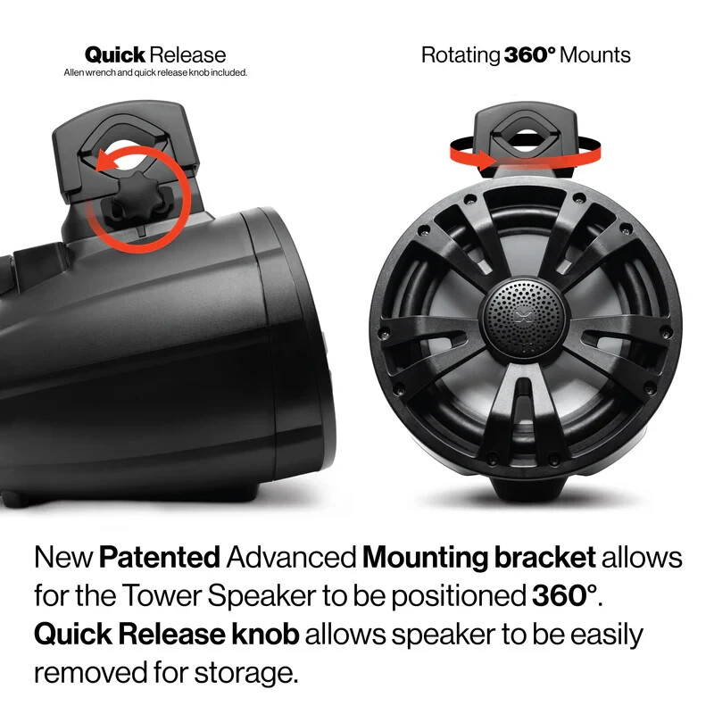 ECOXGEAR ExtremeTower Speakers TA8 - 1 Bluetooth Amplified + 1 Passive Speaker