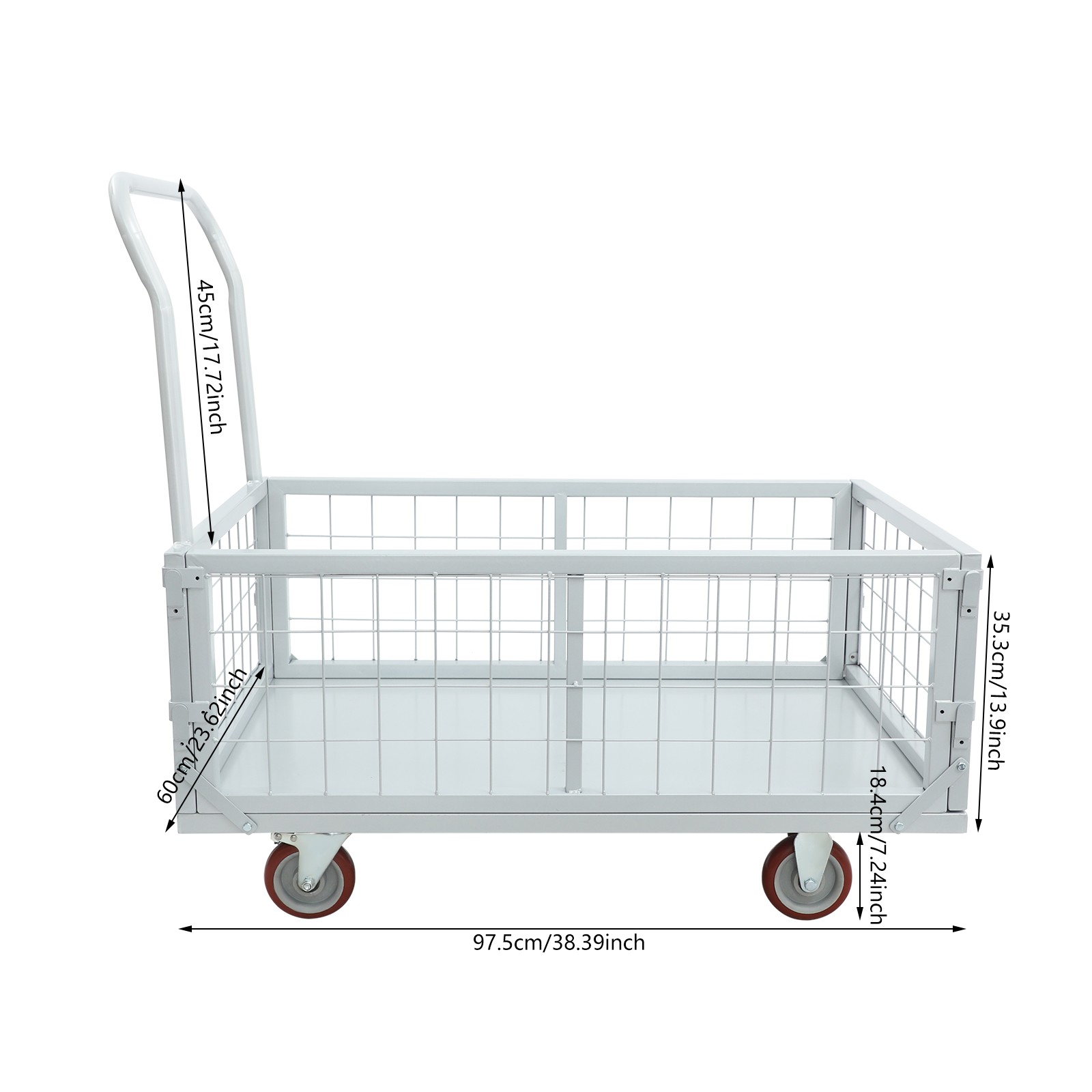 Platform Truck Cart Load 2200 lbs Metal 4-in-1 Heavy Duty Platform Push Cart NEW