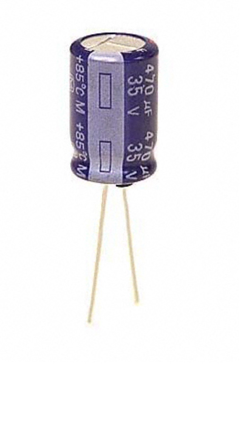 1 pc, 470uF 470 uF 35V, 85C Electrolytic Capacitor by Panasonic, ECA-1VM471