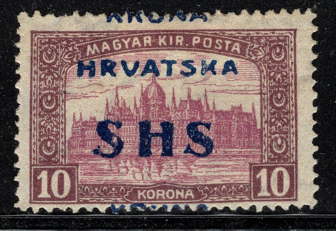 1918 Yugoslavia SHS CROATIA-SLAVONIA  Sc#2L23 MI#83 SHIFTED ovpt Error MLH OG VF