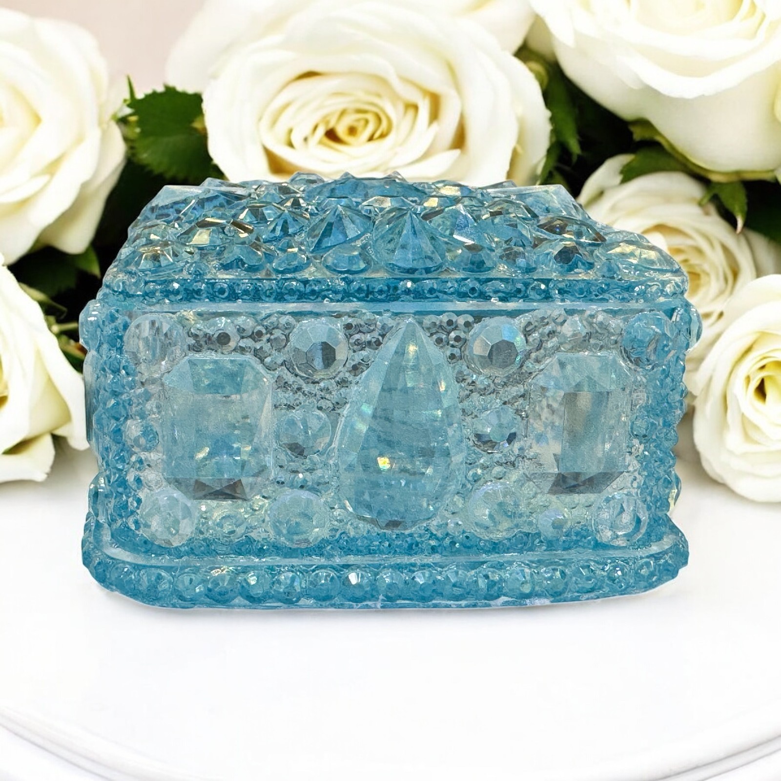 Diamond Facet Trinket Box Silicone Mold For Resin