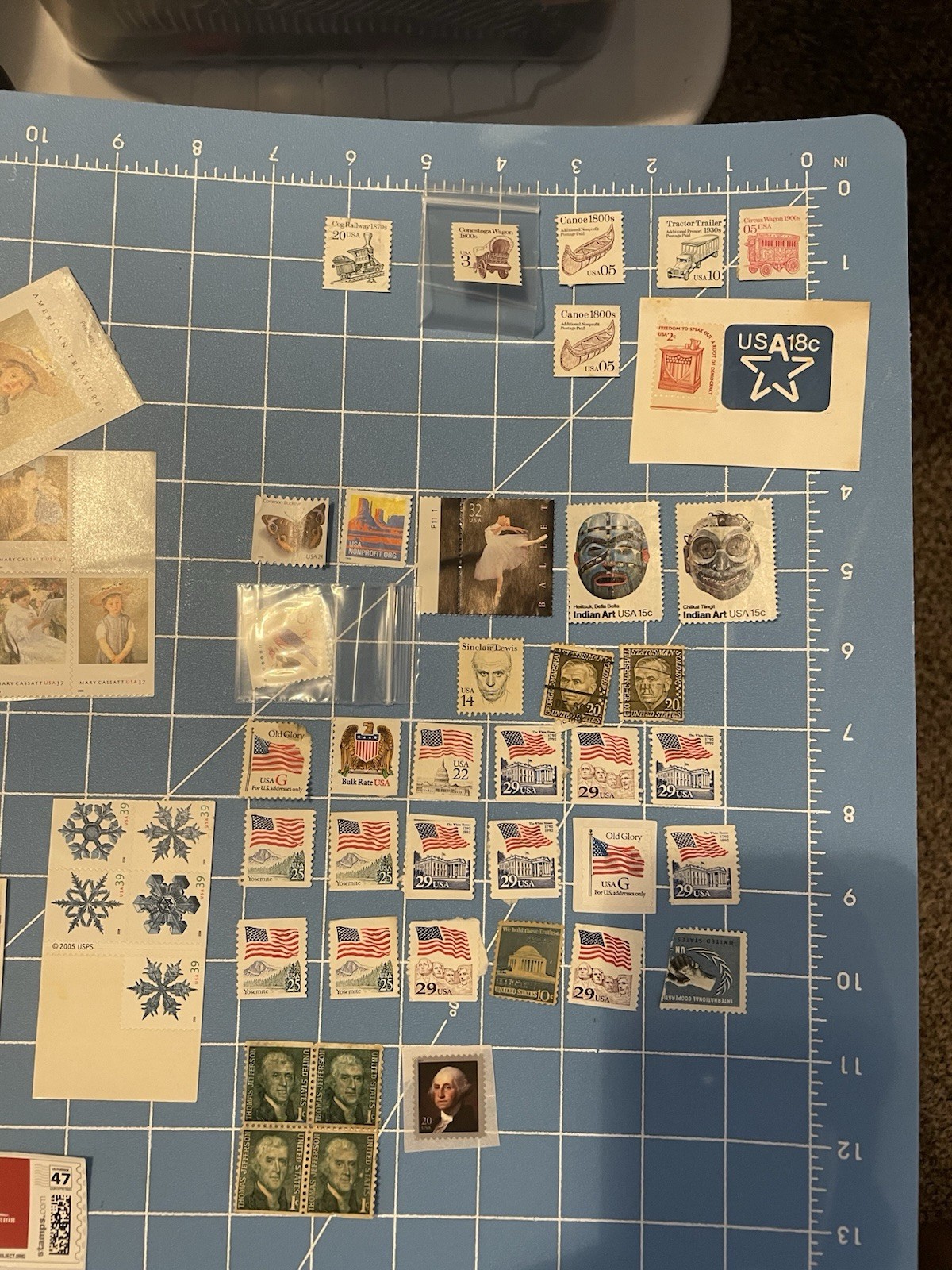 Mixed Stamp Collection 70’s-90’s Silent Screen Stars Love Doves Old Glory’s Art