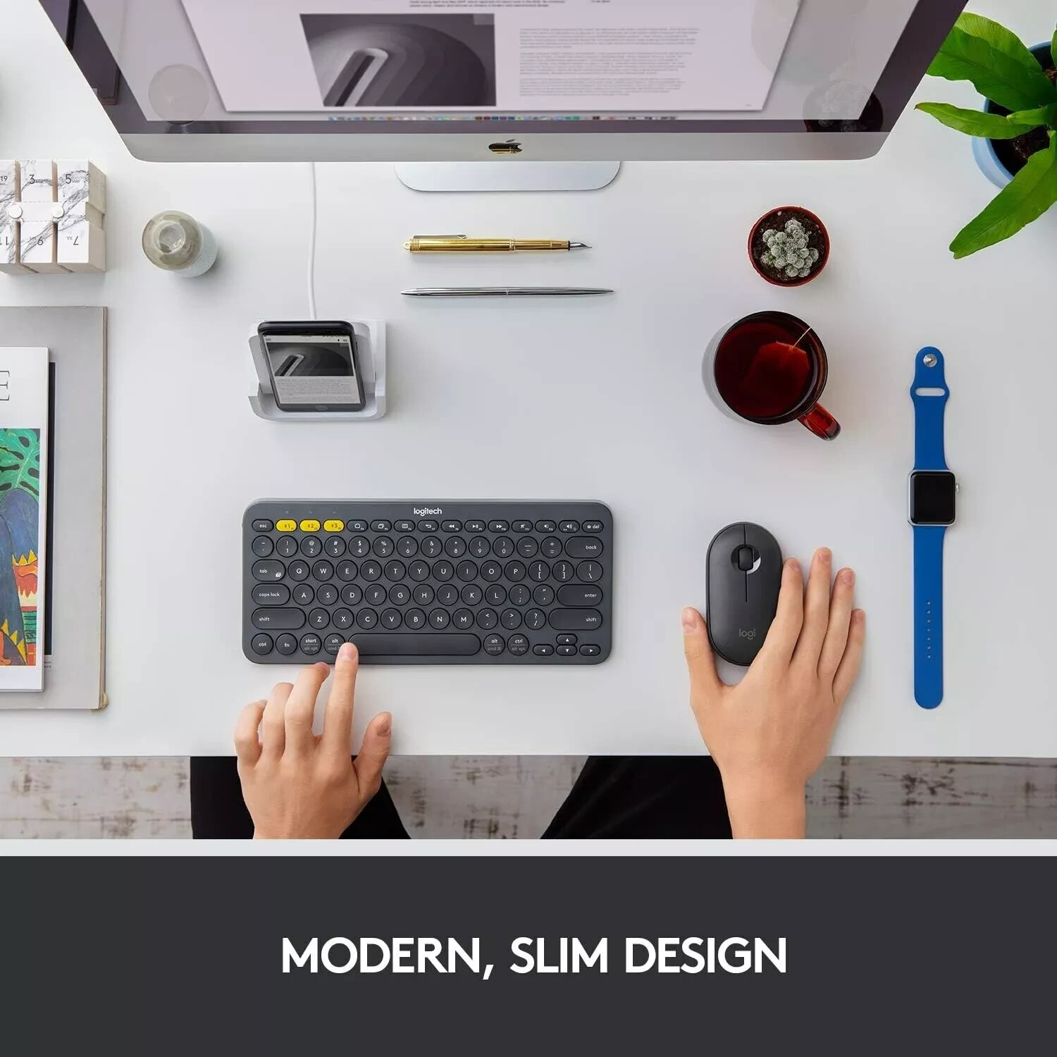 Logitech Pebble i345 Wireless Bluetooth Mouse for iPad, Graphite (910-005948)