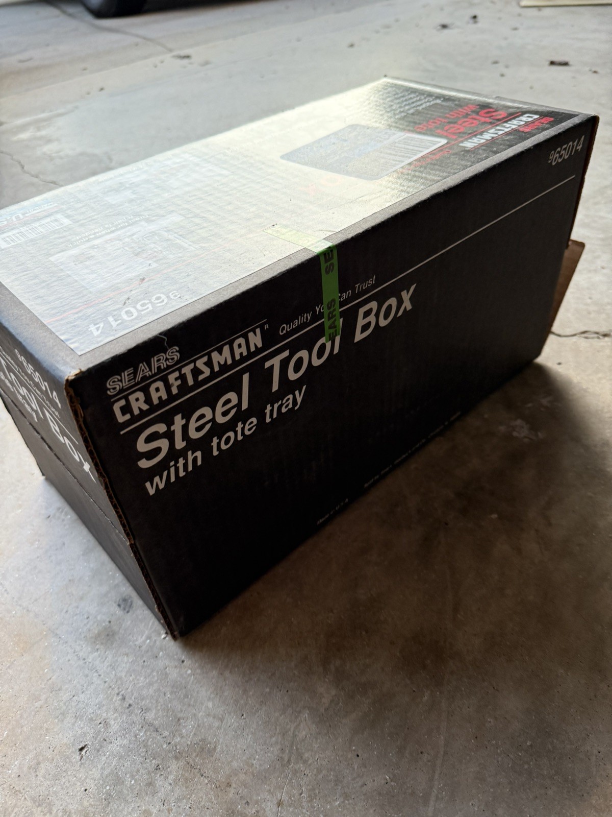 NOS! VINTAGE CRAFTSMAN 16" STEEL TOOL BOX w/ RED TRAY #965014 SEALED