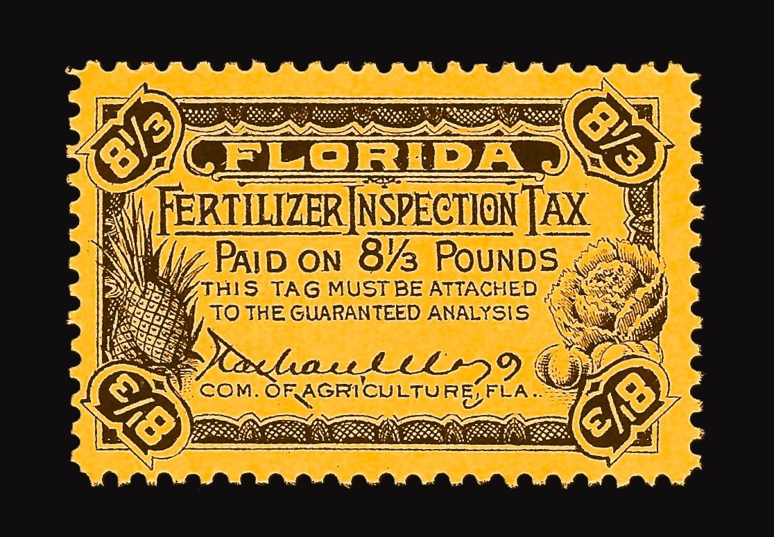 Florida Fertilizer Inspection Tax State Revenue Stamp SRS Cat # FT19