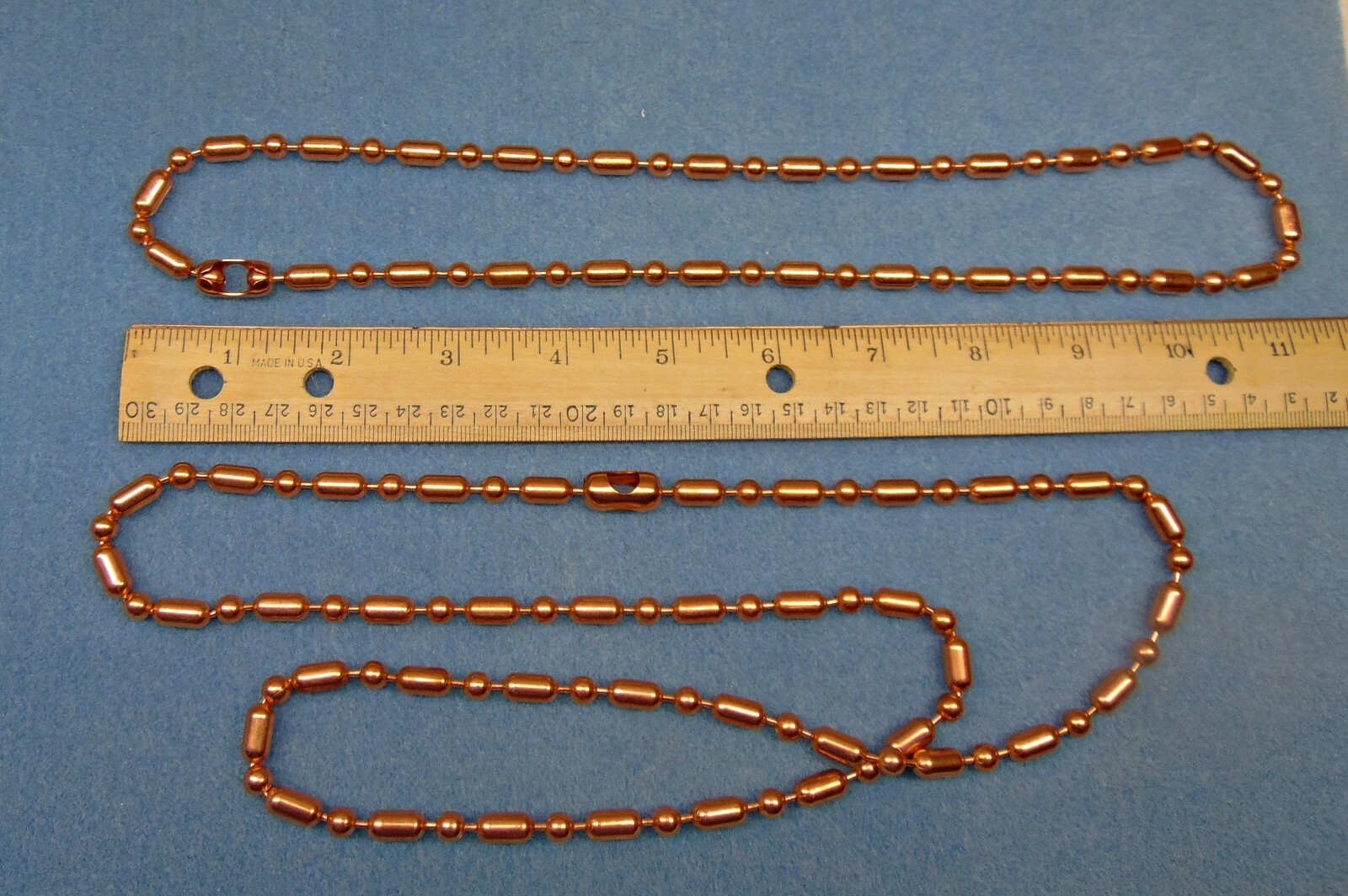 100% COPPER Ball + Bar Chain ~ NECKLACES ~ 6.3mm bead ~ #13 size Various Lengths