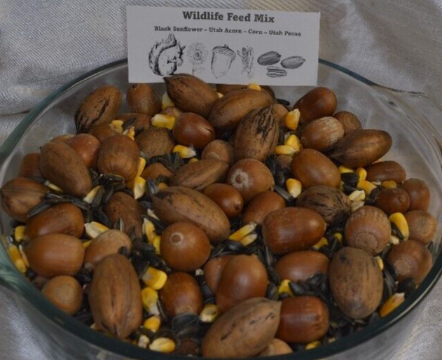 2 LBS Utah Acorn, Utah Pecan, Black Sunflower Seed and Corn Wildlife Feed Mix