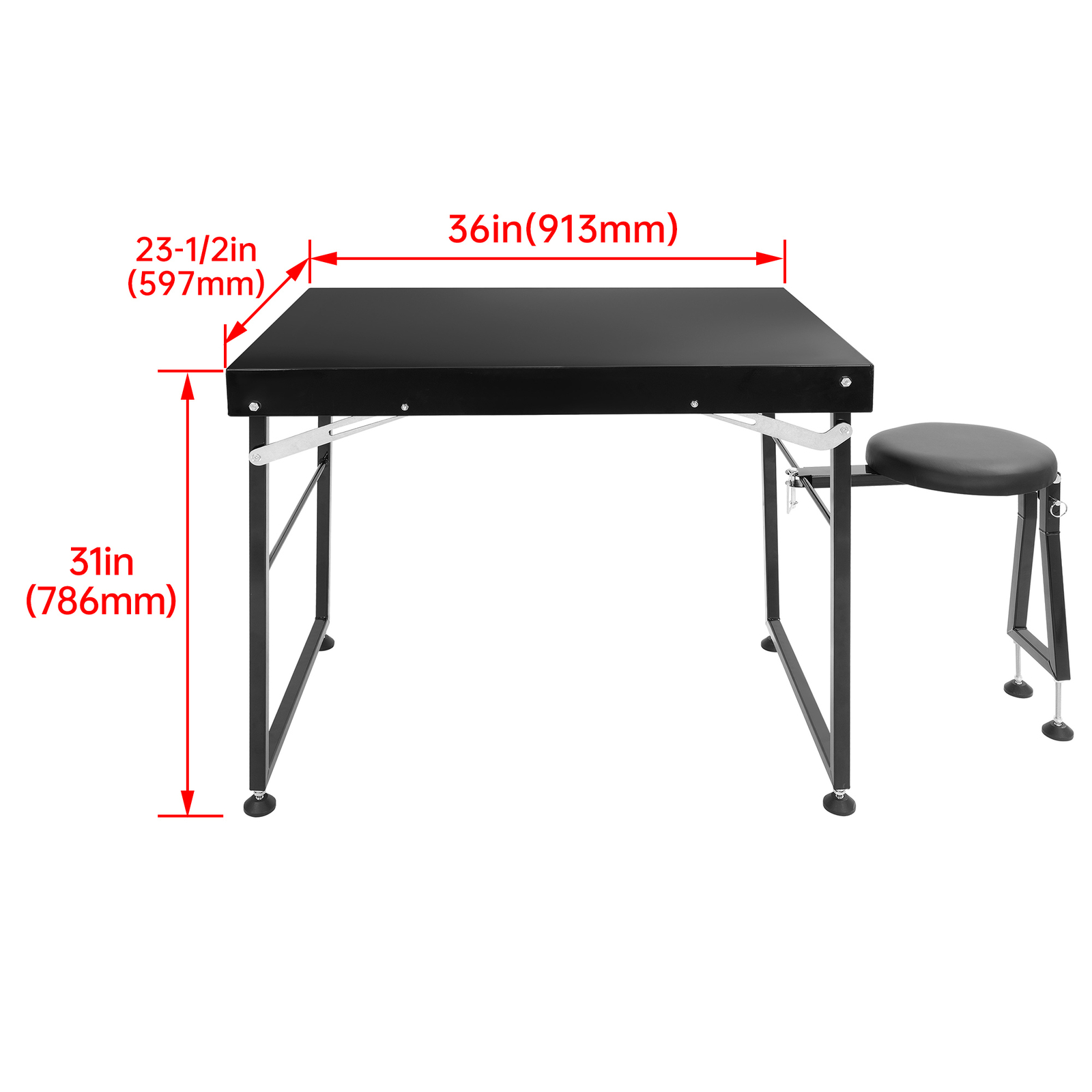 Outdoor Long Range Adjustable Shooting Table Portable Heavy Duty w/ Padded Seat