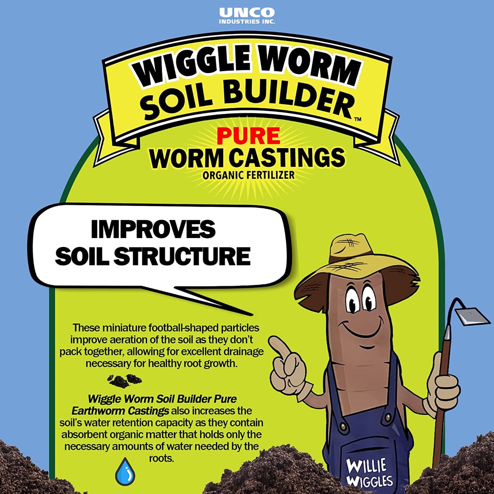 Wiggle Worm Soil Builder Earthworm Castings Organic Fertilizer, 15 lb.