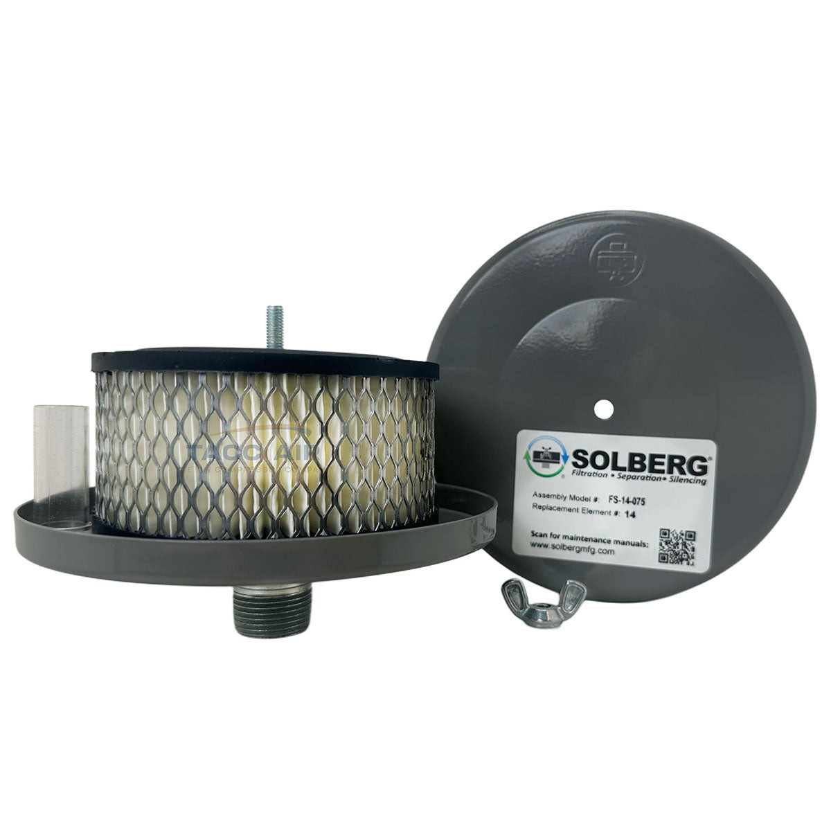 3/4" NPT Air Compressor Intake Filter Silencer Metal Housing Canister USA Made