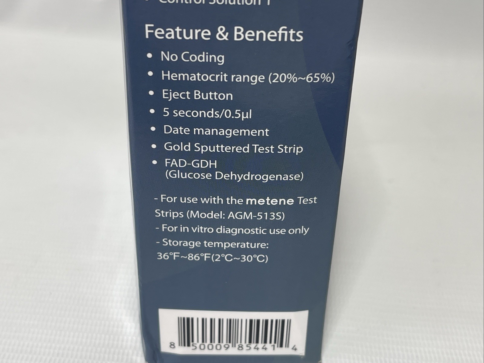 Metene AGM-513S Blood Glucose Monitor System Kit Damaged Box Exp 05/2027 Strips