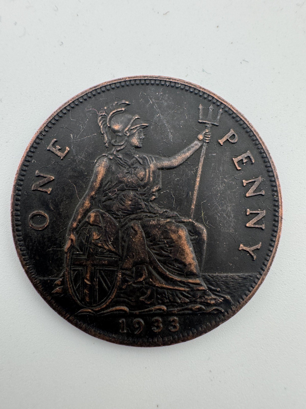 Coin Britain 1933 England George V Bronze Penny
