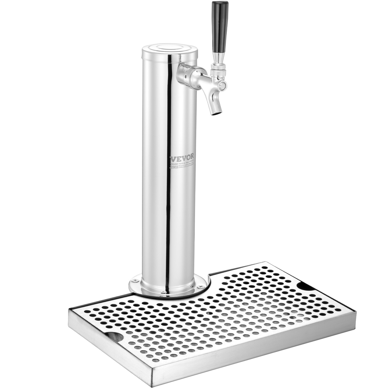 VEVOR Kegerator Tower Kit Single Tap Beer Conversion Kit with Beer Drip Tray