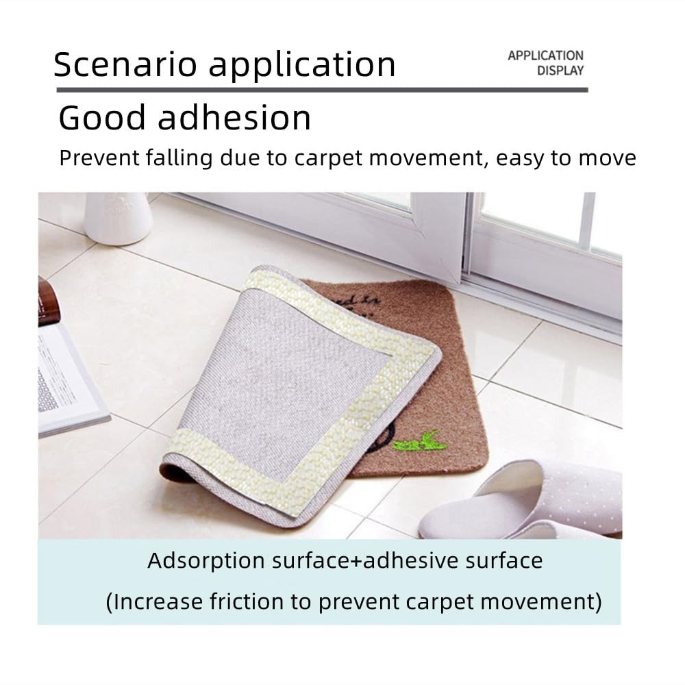 Anti-Slip Rug Tape Gripper, 0.16x9.8 FT (2" x 118") Double-Sided Carpet Gripp...