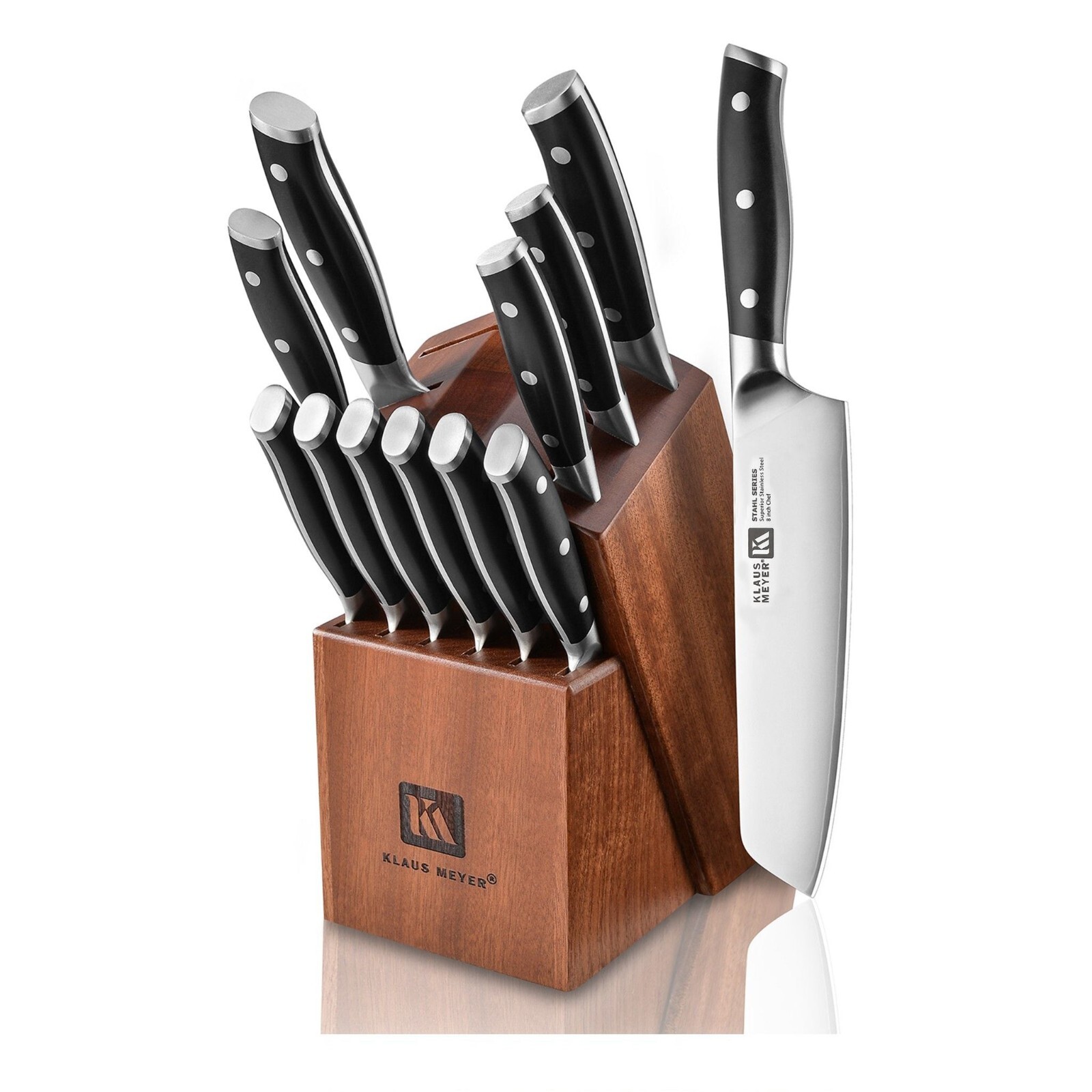 Klaus Meyer Stahl High Carbon Steel 13 Piece Knife Block Set