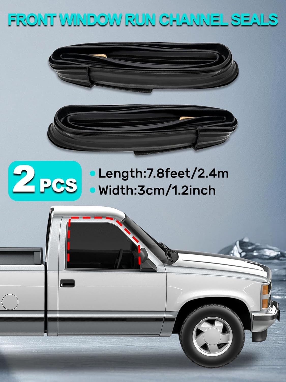 8PCS Door Seal Window Run Channel Sweep Felt Rubber Compatible with C1500 C25...