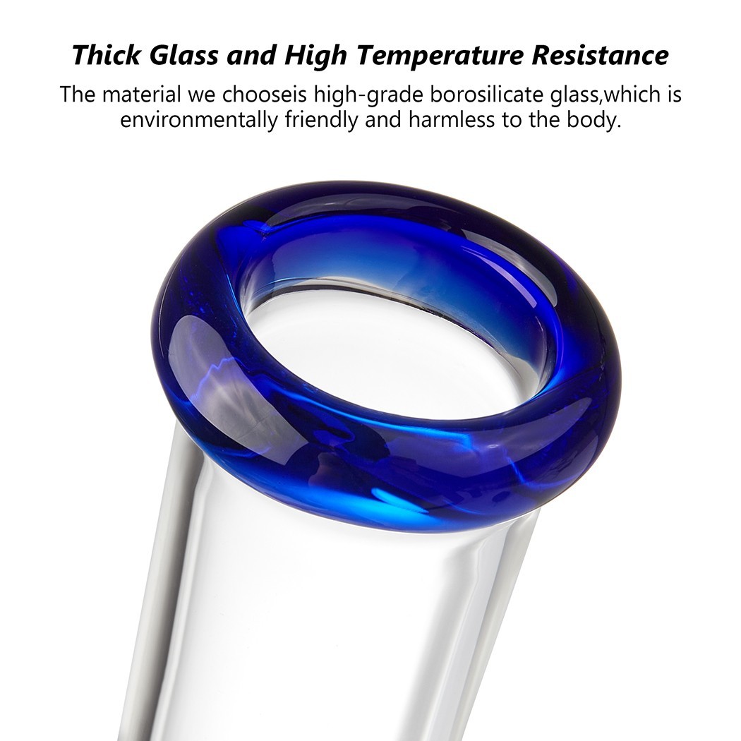 10" Heavy Duty Glass Bong Glass Water Pipe Smoking Tobacco Pipe Beaker 14MM Bowl