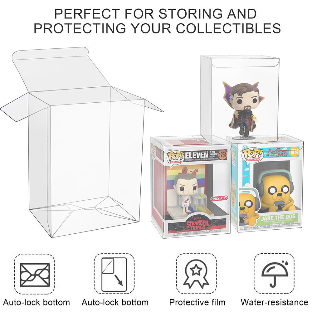 Lot 5 20 50 100 Pop Protector Cases (0.4mm) for 4" Funko POP! Vinyl Figures Box