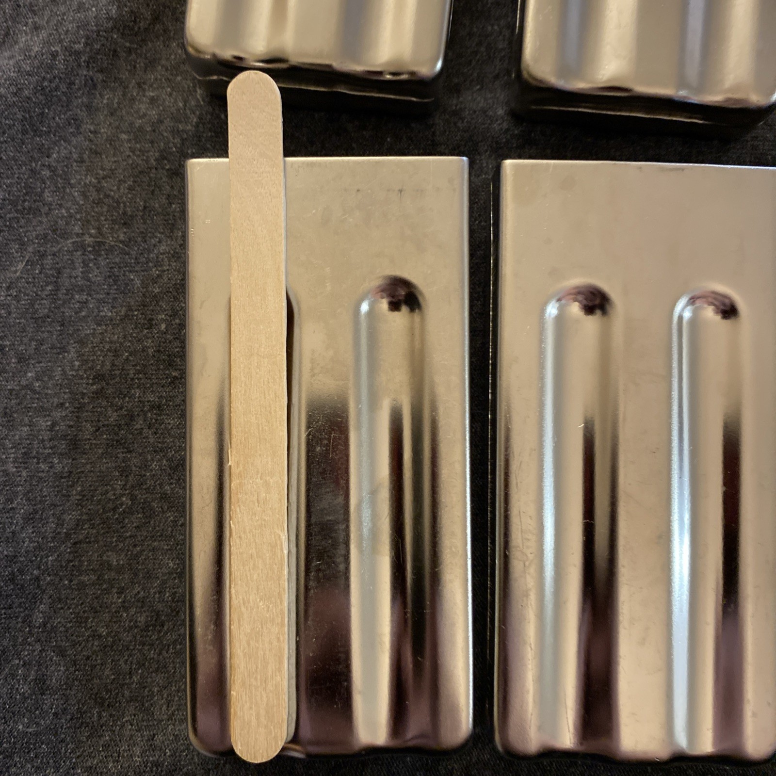 Metal Popsicle Mold Set of 6 Stainless Steel Molds & Lids NO HOLDER Extra Parts