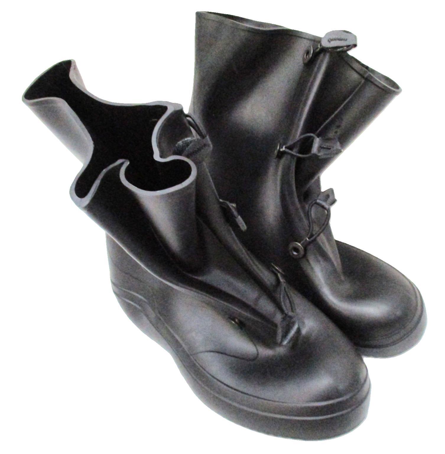 NIB USGI RUBBER OVERBOOTS MILITARY WET WEATHER OIL BOOT COVERS SLIP-ON SIZE: 8