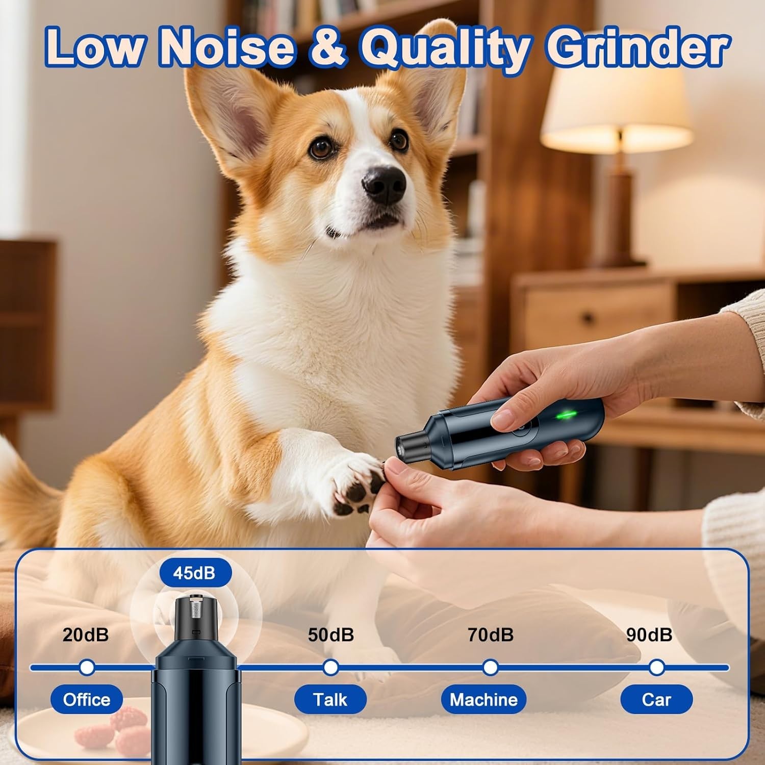 Upgraded Silent Groom Pro Nail Grinder Heusom Silent Grind Pro for Dogs Nail NEW