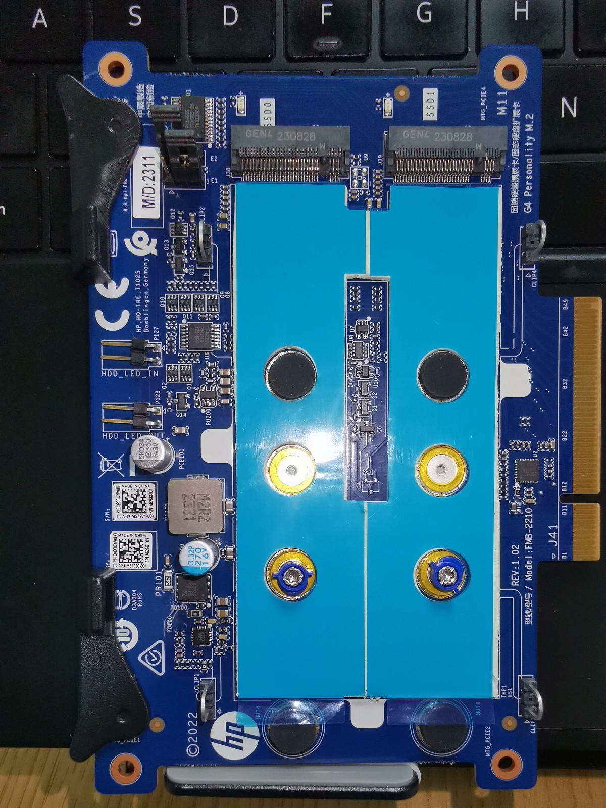 HP 933576-001 Turbo Drive Dual M.2 SSD Adapter for Z8 G4 864764-002 844779-001