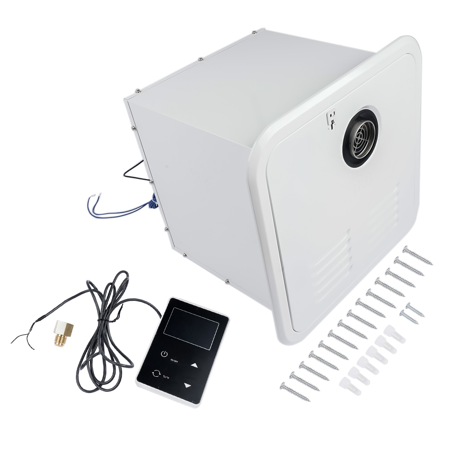 RV Water Heater 55000 BTUs RV Instant Hot Water Heater DC 12V for All RVs White