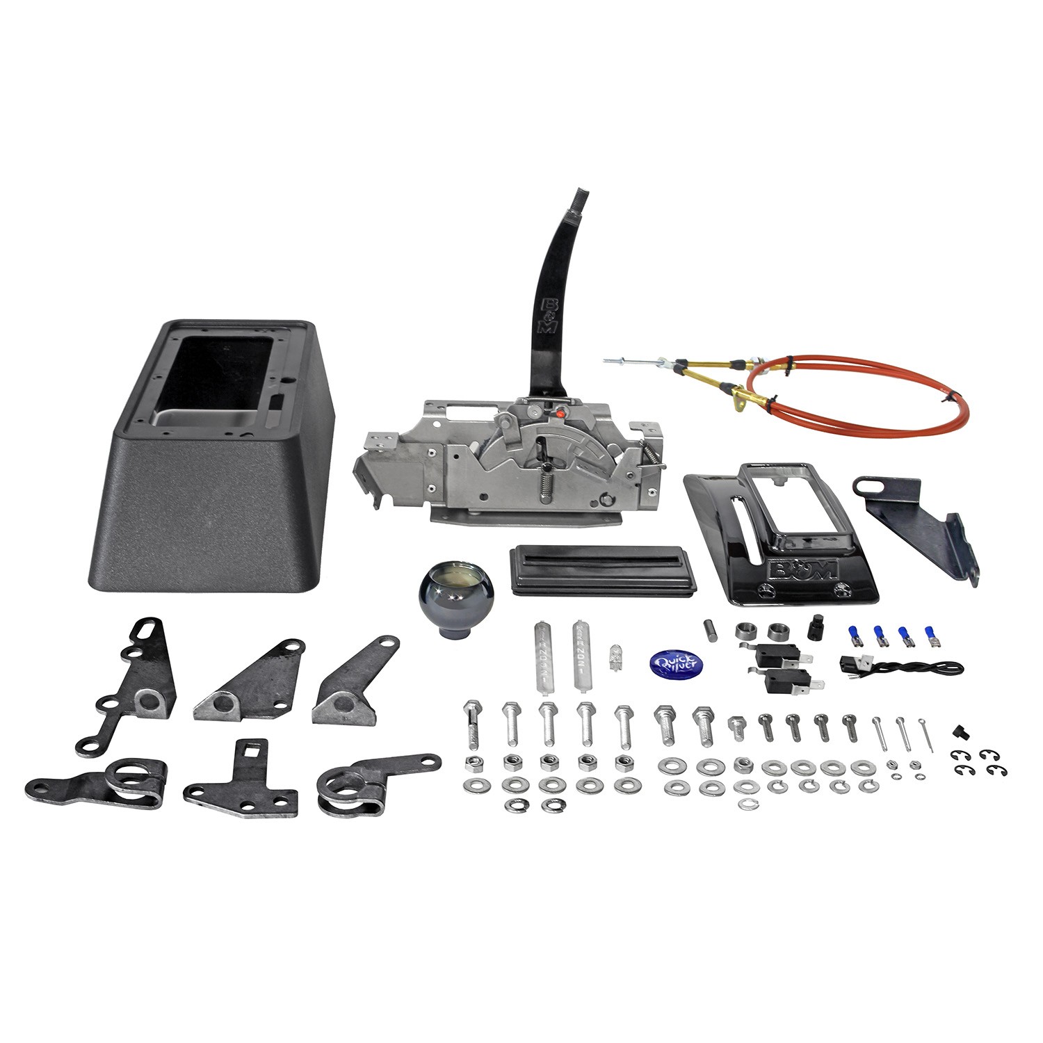 B&M 81683 Automatic Ratchet Shifter - Quicksilver - Black