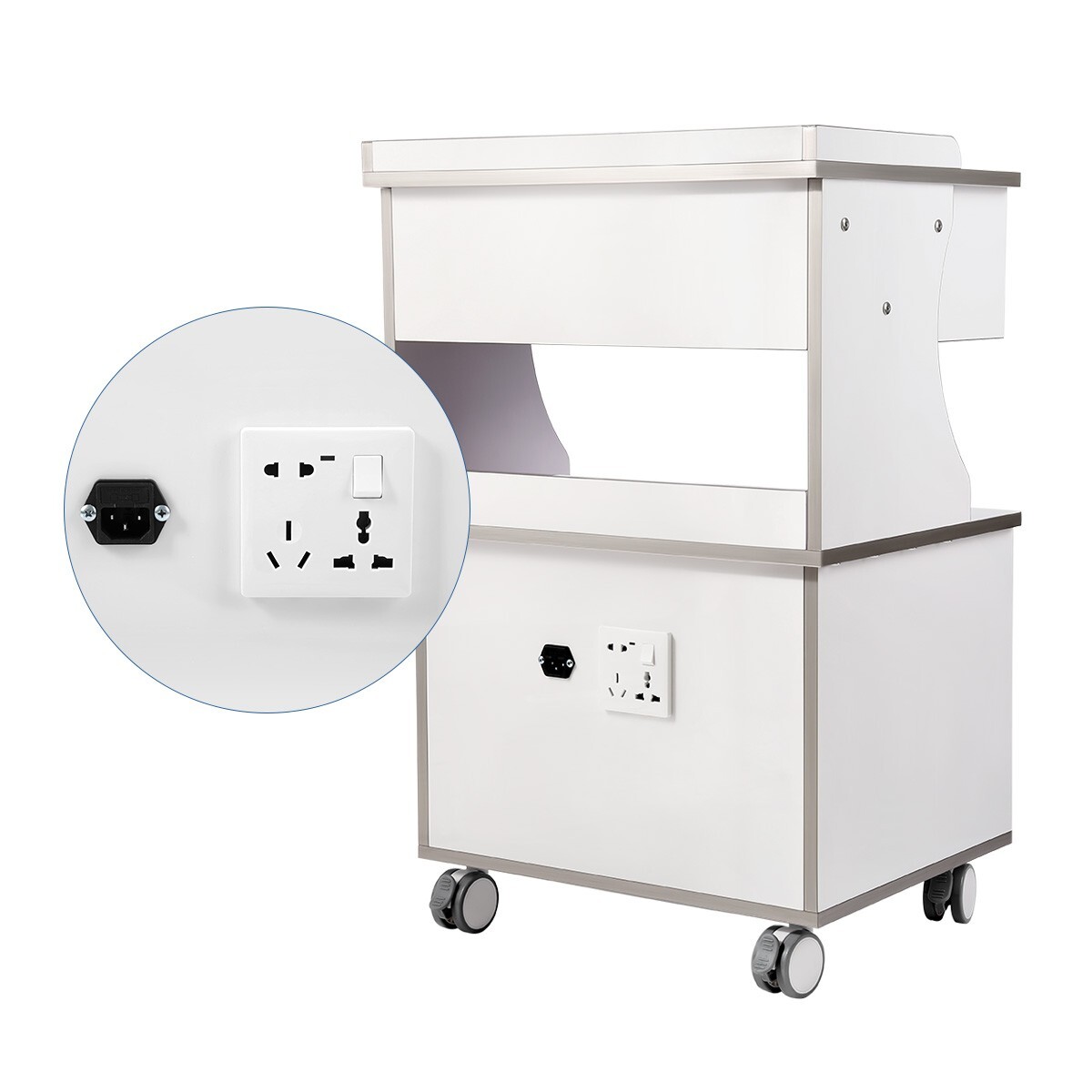 Dental Cart Storage Cabinet 3Drawers Mobile Utility Cart Medical Cabinet Trolley