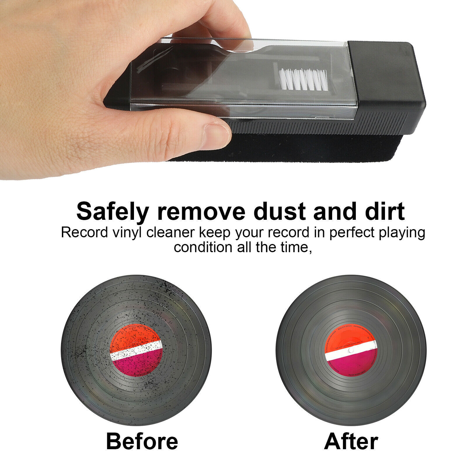 3in1 Vinyl Record Cleaning Brush Set Stylus Velvet Anti-static Cleaner Tool Kit