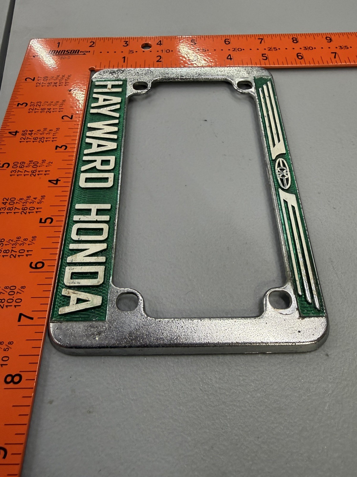 RARE Vintage Hayward Honda California Metal Motorcycle License Frame