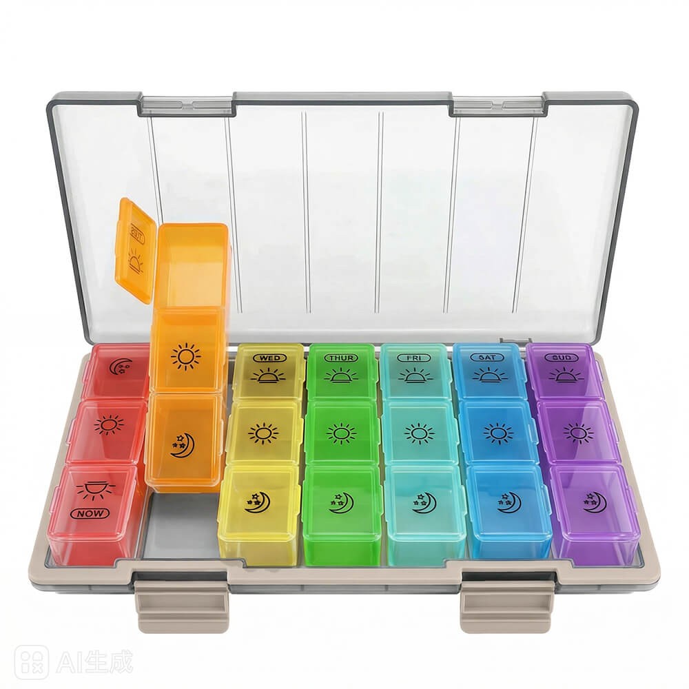 Monthly Pill Organizer Pill Case Pill Box One Week 3 Times a Day Moisture-Proof