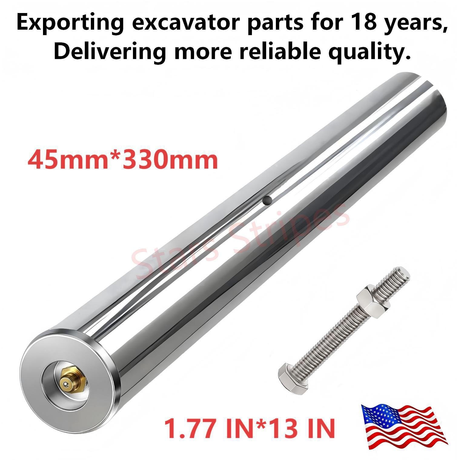 2PaiNew upgraded Excavator Universal Bucket Pin 45mm X 330mm， With grease nipple