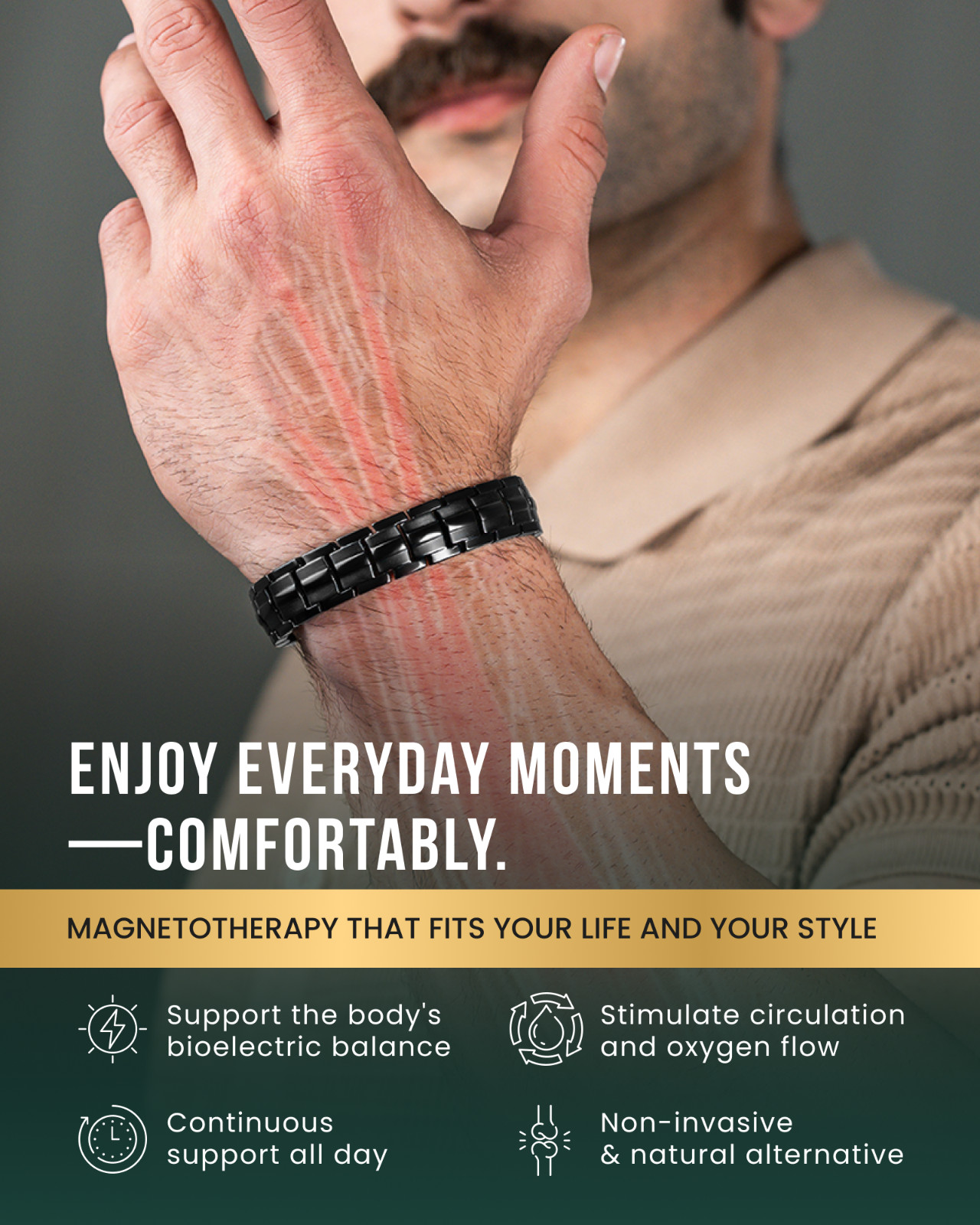 MagnetRX® Magnetic Bracelets for Men EllipseMAX 5X Strength 5,000 Gauss Magnets