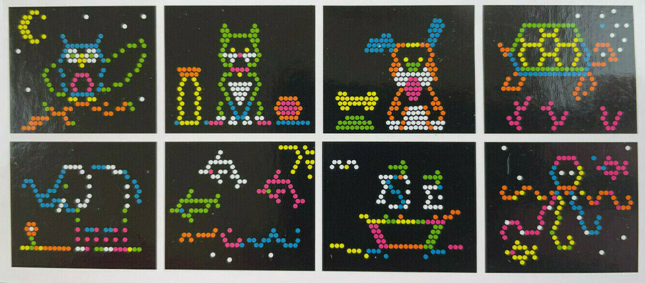 Lite-Brite Peg/Paper Refill-100 Pegs,8 Templates (fit Light Bright Magic Screen)