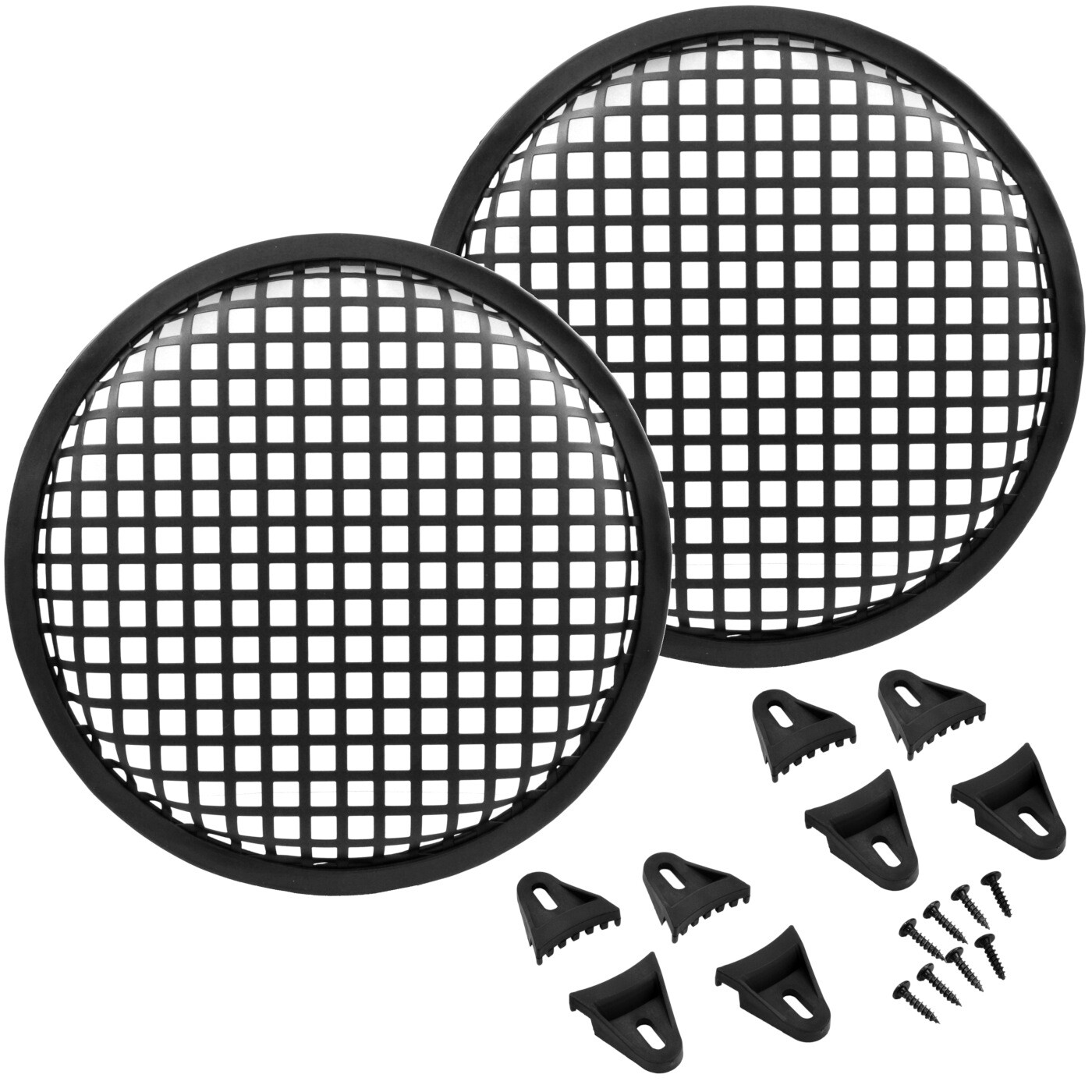 8 Inch Durable Metal Mesh Speaker Subwoofer Grill Waffle Cover w/ Clips - 2 Pack