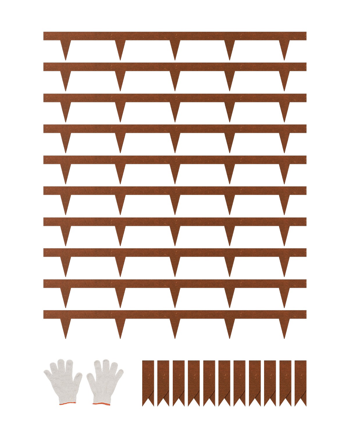 Steel Landscape Edging 10 Packs 40x4.5in Weather-Resistant Garden Edging