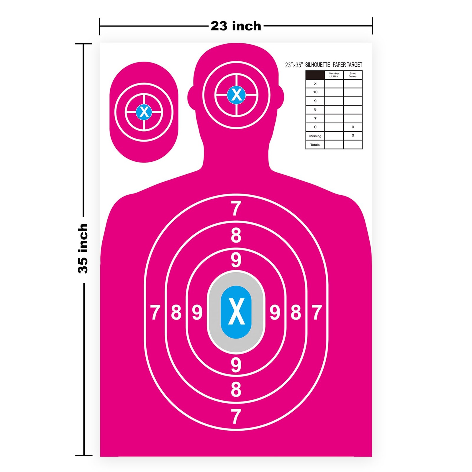 Paper Shooting Targets for Range Bulk 23"×35" Silhouette 12PC, Multicolor