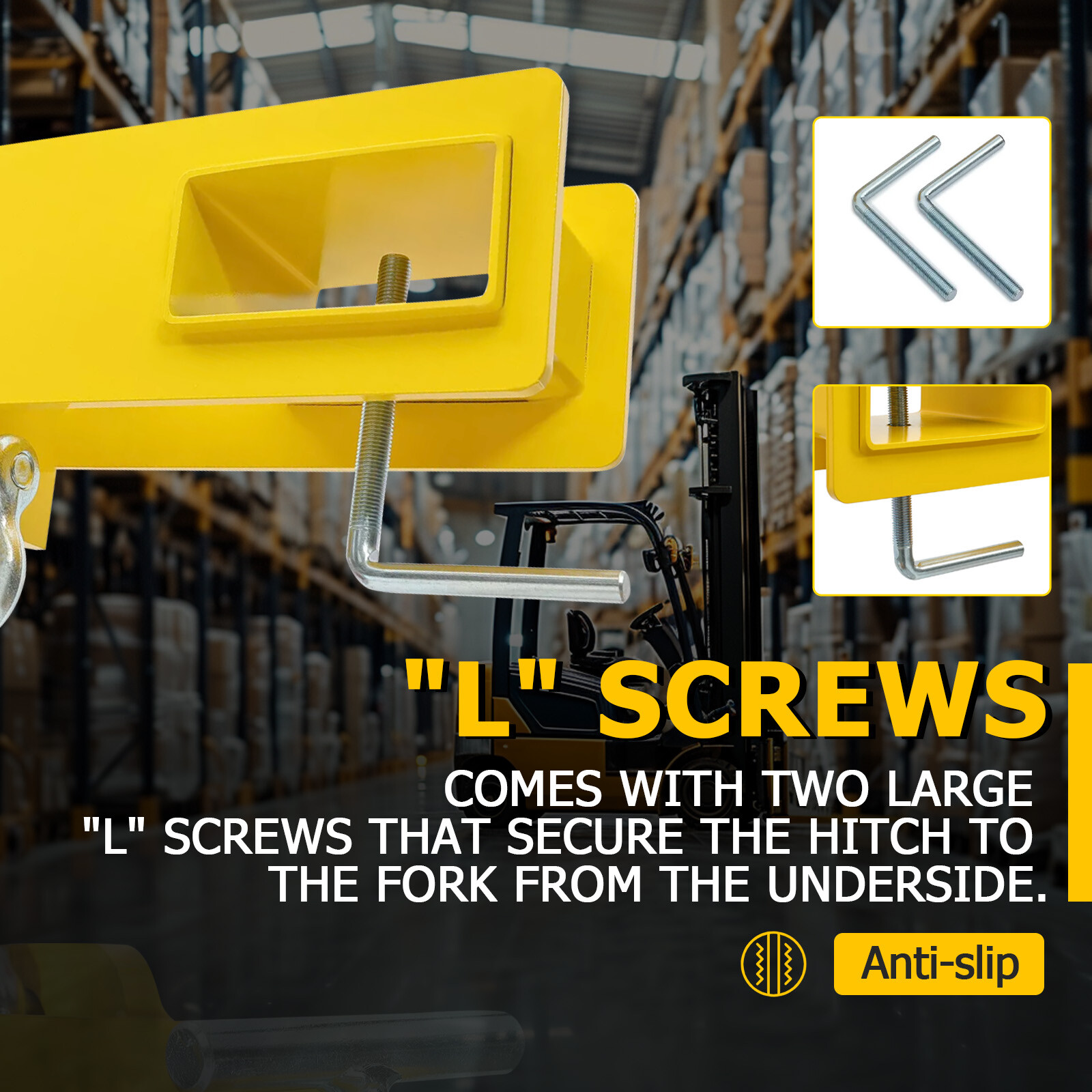 Forklift Lifting Hook Attachment Mobile Forklift Crane with Swivel Hook 4800lbs